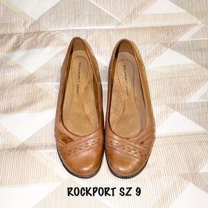 Rockport Women's Tan Leather Flats SZ 9